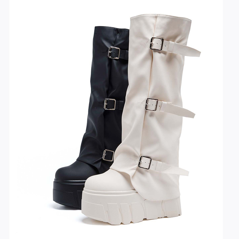Zip Up Boots Short - Stivali alti al ginocchio con tacco