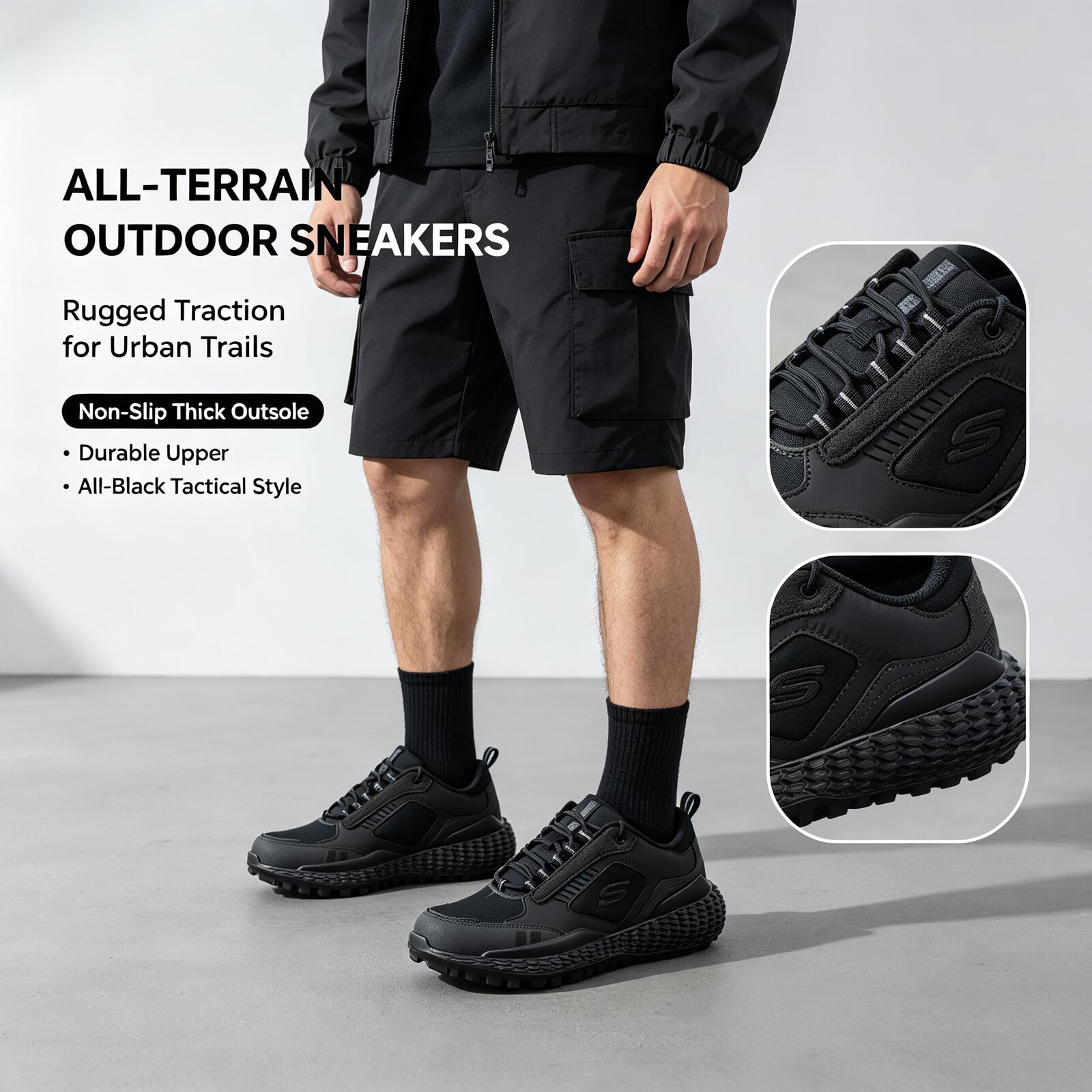Women Shoes Skechers - Sneakers Outdoor Skechers Nere per Uomo