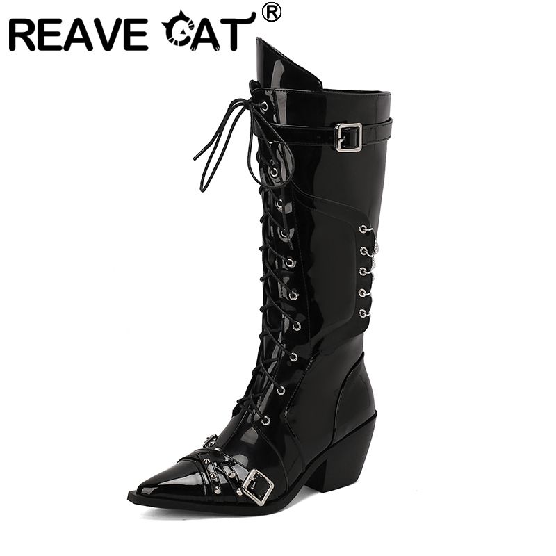 Zip Up Boots Short - REAVE CAT Stivali Donna Punta a