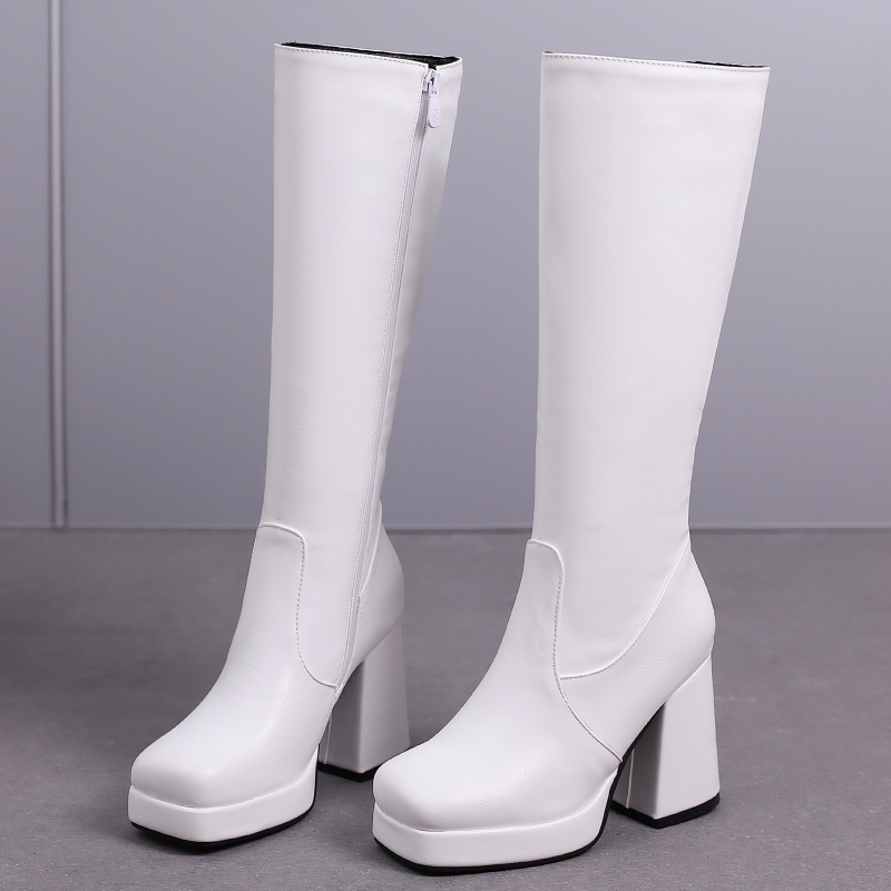 Stivali alti al ginocchio bian - Zip Up Boots Short recensione e prezzo